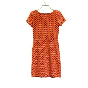 Boden Womens Cotton Florrie Jersey Dress w/ Pockets Size 4 Flower Print Orange